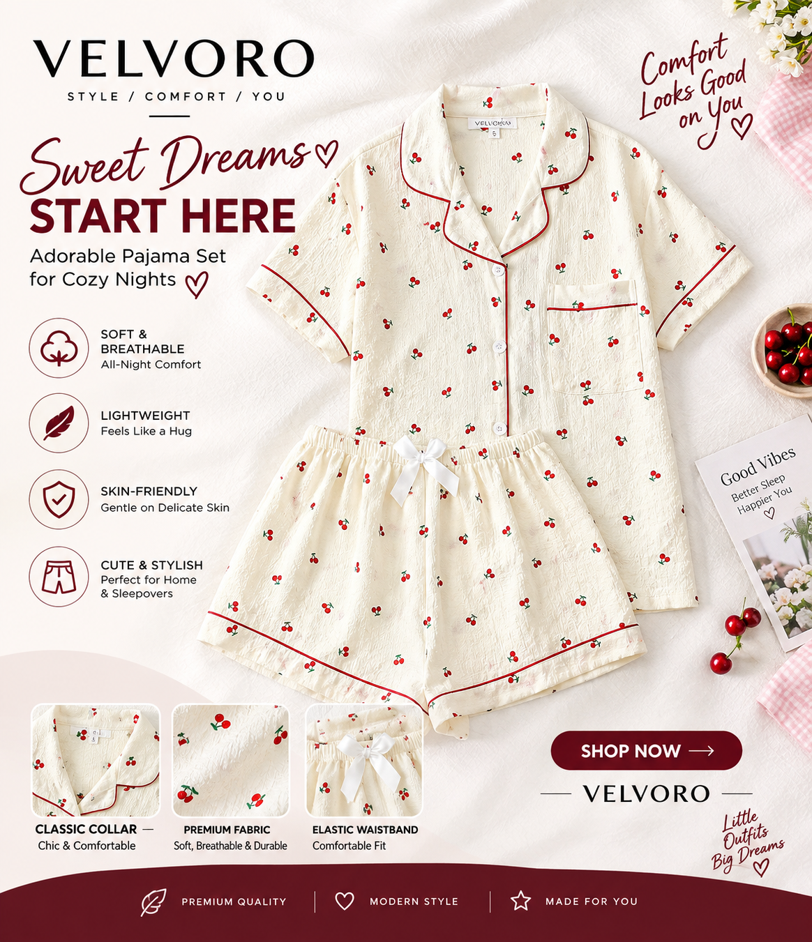 VELVORO - BloomLuxe™ Pajama Set