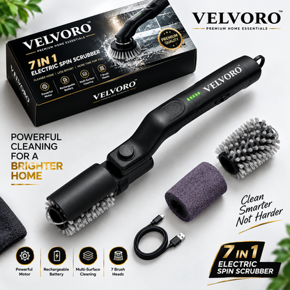 VELVORO SpinX™ — 7-in-1 Electric Spin Scrubber