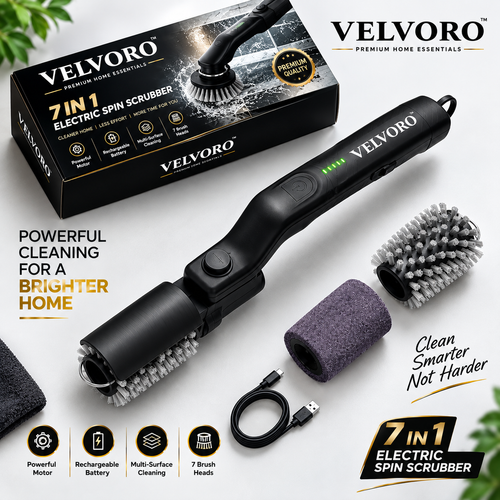 VELVORO SpinX™ — 7-in-1 Electric Spin Scrubber