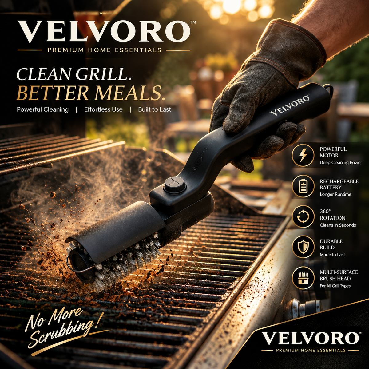VELVORO SpinX™ — 7-in-1 Electric Spin Scrubber