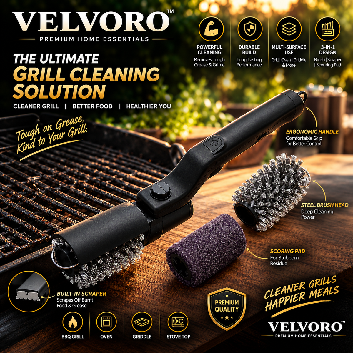 VELVORO SpinX™ — 7-in-1 Electric Spin Scrubber