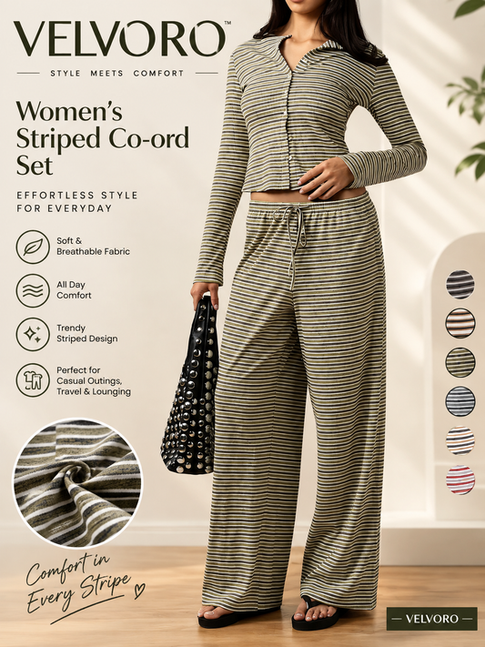 VELVORO - StripeLuxe™ Co-Ord Set