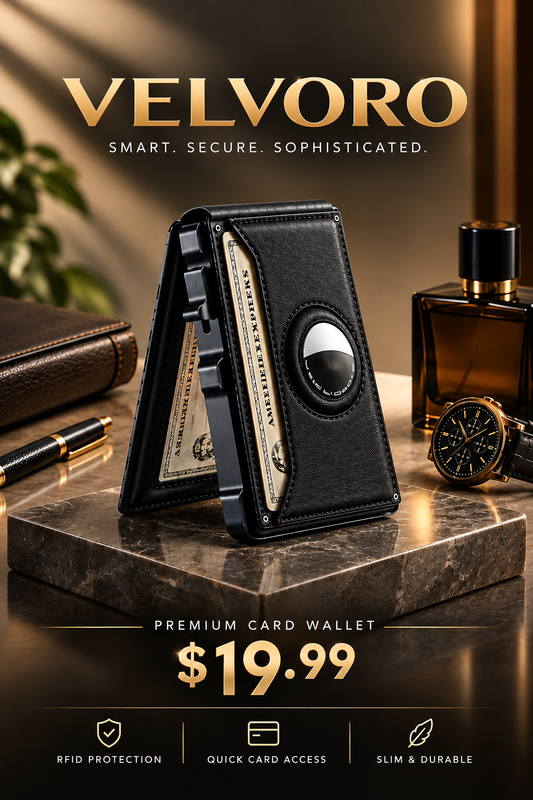 VELVORO AUREX™ — Premium RFID Metal Card Wallet
